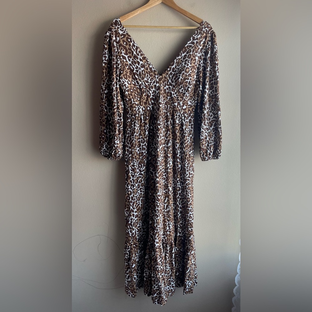 New Lilly Pulitzer Ivette 3/4 Sleeve Maxi Dress Chocolate My Favorite Spot 8